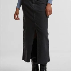 Дамски Дънки Ladies High Slit Denim Skirt black washed 29