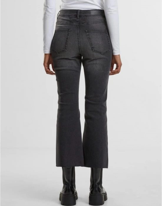 Дамски Дънки Ladies Cropped Flared Denim Pants black washed 29