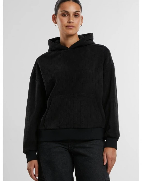 Суичър Ladies Jacquard Velvet Oversized Hoodie black XXL