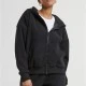 Суичър Ladies Jacquard Velvet Oversized Zip Hoody black XXL