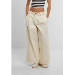 Дамски Дънки Ladies Wide Leg Light Denim Pants whitesand 29