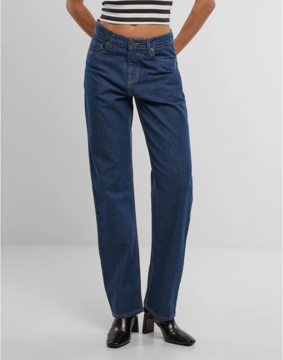 Дамски Дънки Ladies Straight Fit Denim mid deep blue washed 29