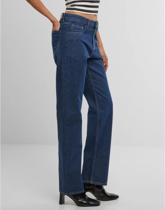 Дамски Дънки Ladies Straight Fit Denim mid deep blue washed 29