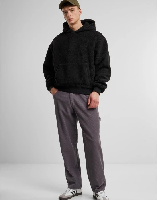 Мъжки суичър в черно Urban Classics Oversized Teddy, Суичъри - Hoodstyle.bg