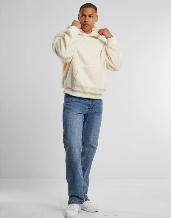 Мъжки суичър в цвят пясък Urban Classics Oversized Teddy, Суичъри - Hoodstyle.bg