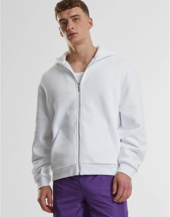 Fluffy Zip Hoody white XXL