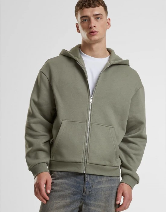 Fluffy Zip Hoody paleolive XXL