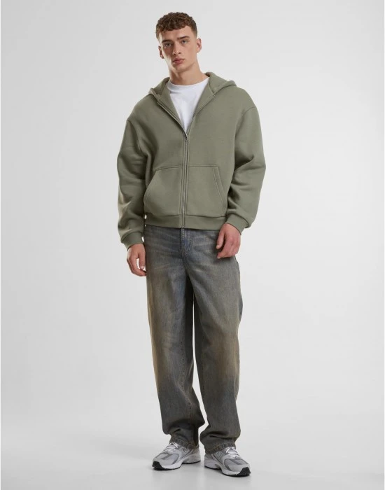 Fluffy Zip Hoody paleolive XXL