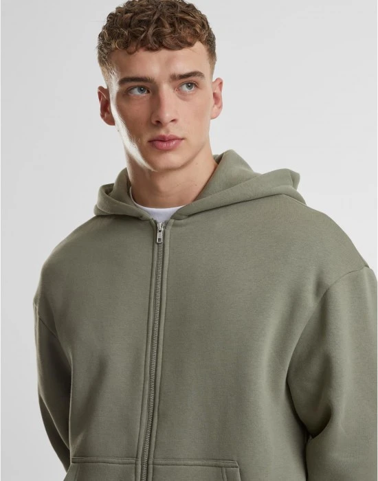 Fluffy Zip Hoody paleolive XXL