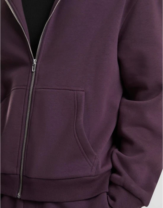 Fluffy Zip Hoody plumpurple XXL