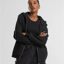 Суичър Ladies Fluffy Zip Hoody black XXL