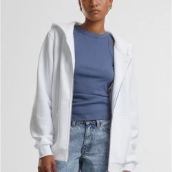 Суичър Ladies Fluffy Zip Hoody white XXL