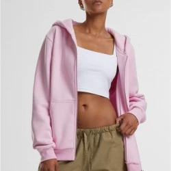 Суичър Ladies Fluffy Zip Hoody softpink XXL