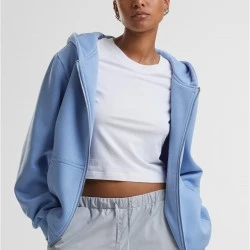 Суичър Ladies Fluffy Zip Hoody powderblue XXL