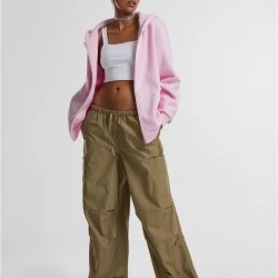 Суичър Ladies Fluffy Zip Hoody softpink XXL