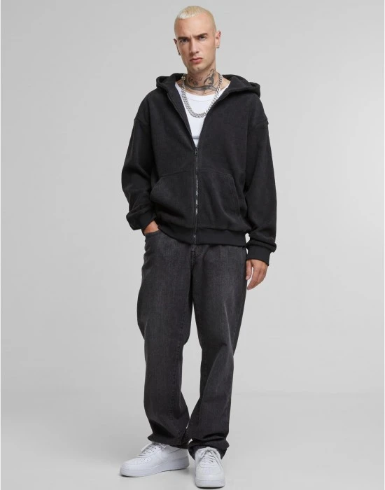 Jaquard Velvet Zip-Hoody black XXL