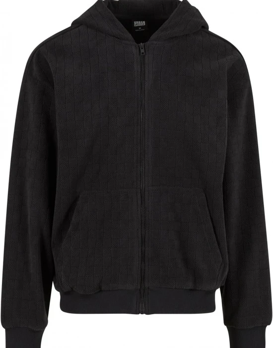 Jaquard Velvet Zip-Hoody black XXL