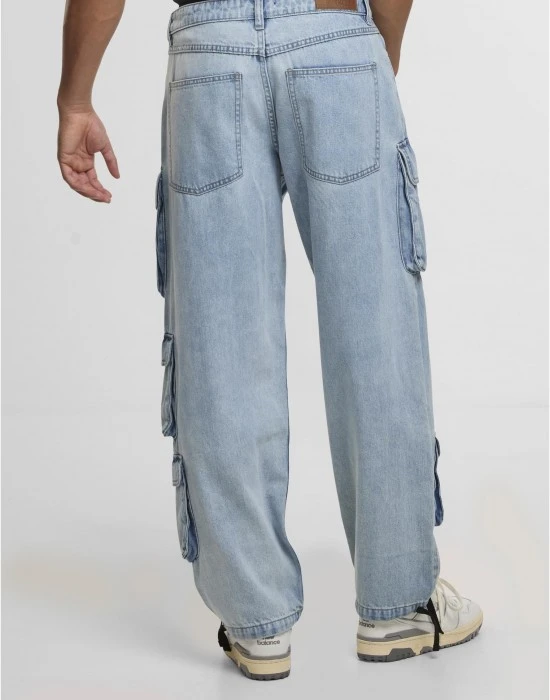 Мъжки Дънки Multi Pocket Denim Cargo new light blue washed 38
