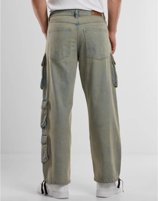 Мъжки Дънки Multi Pocket Denim Cargo new light blue dirty washed 38