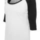 Дамска блуза Urban Classics wht/blk с 3/4 ръкави, Блузи - Hoodstyle.bg