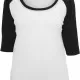 Дамска блуза Urban Classics wht/blk с 3/4 ръкави, Блузи - Hoodstyle.bg