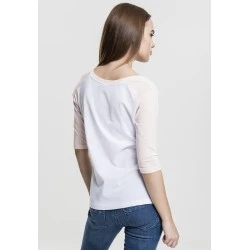 Дамска блуза Urban Classics wht/pink с 3/4 ръкави