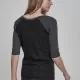 Дамска блуза Urban Classics black/charcoal с 3/4 ръкави, Блузи - Hoodstyle.bg
