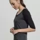 Дамска блуза Urban Classics charcoal/black с 3/4 ръкави, Блузи - Hoodstyle.bg