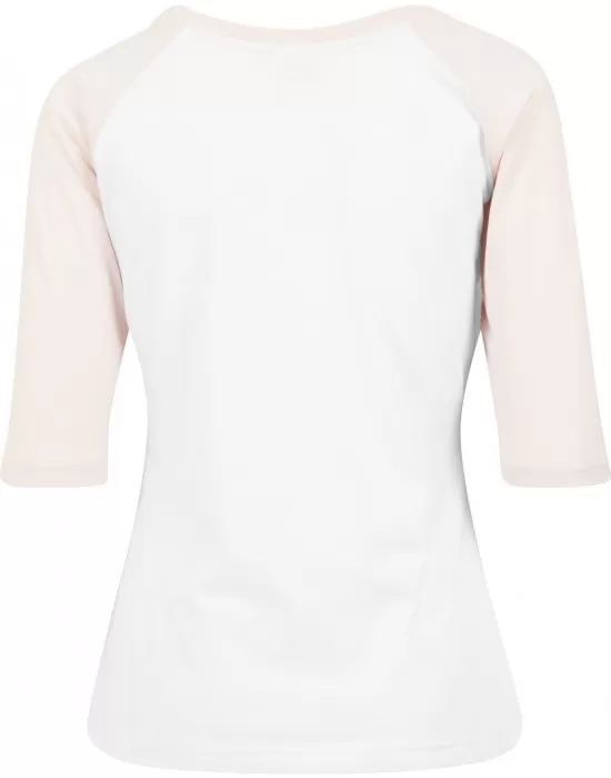 Дамска блуза Urban Classics wht/pink с 3/4 ръкави, Блузи - Hoodstyle.bg