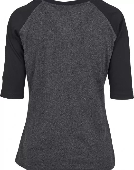 Дамска блуза Urban Classics charcoal/black с 3/4 ръкави, Блузи - Hoodstyle.bg