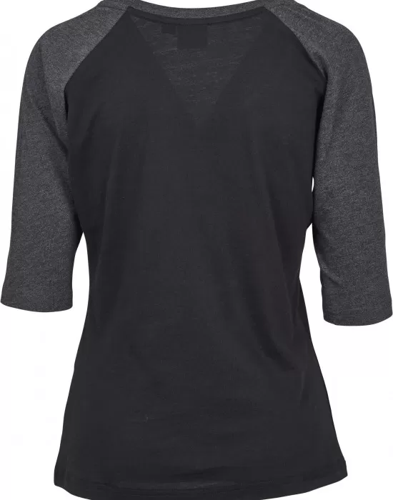 Дамска блуза Urban Classics black/charcoal с 3/4 ръкави, Блузи - Hoodstyle.bg
