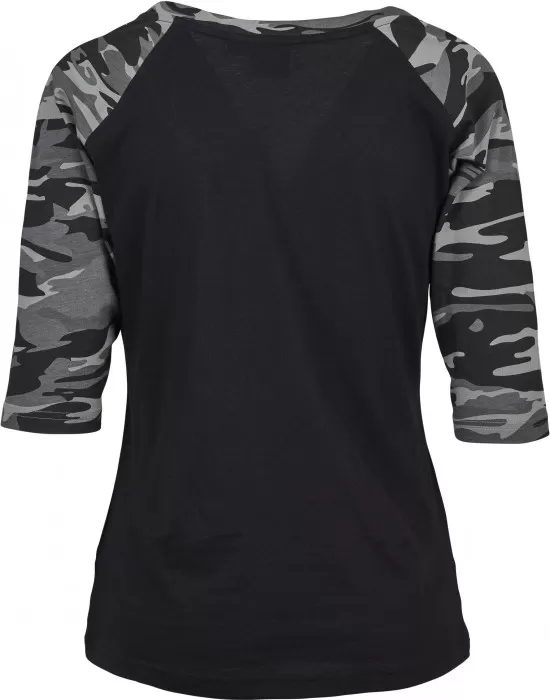 Дамска блуза Urban Classics black/darkcamo с 3/4 ръкави, Блузи - Hoodstyle.bg