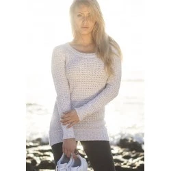 Дамски пуловер в бяло Urban Classics Ladies Long Wideneck Sweater 