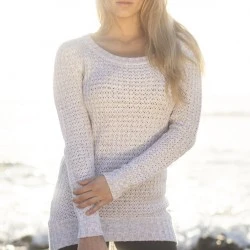 Дамски пуловер в бяло Urban Classics Ladies Long Wideneck Sweater 