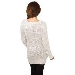 Дамски пуловер в бяло Urban Classics Ladies Long Wideneck Sweater 