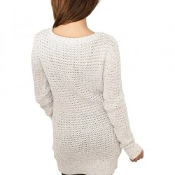 Дамски пуловер в бяло Urban Classics Ladies Long Wideneck Sweater 