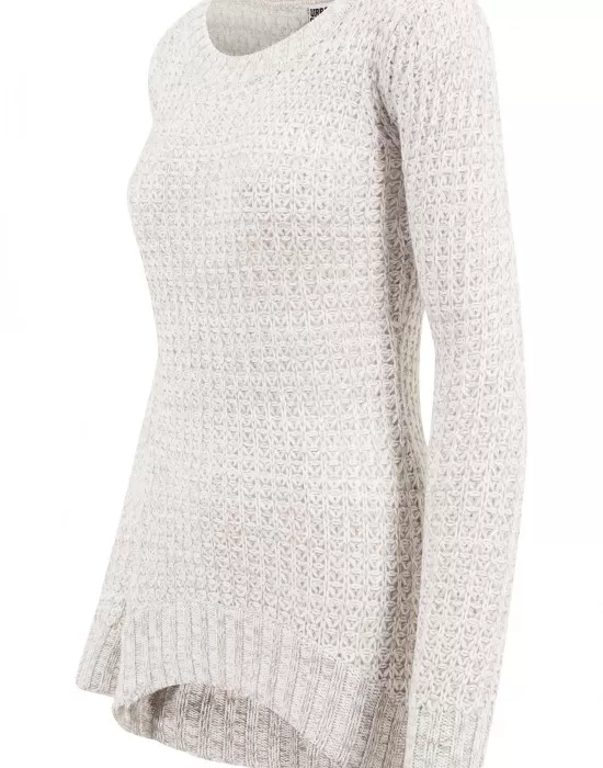 Дамски пуловер в бяло Urban Classics Ladies Long Wideneck Sweater, Блузи - Hoodstyle.bg