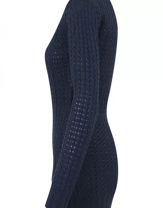 Дамски пуловер в тъмносиньо Urban Classics Ladies Long Wideneck Sweater, Блузи - Hoodstyle.bg