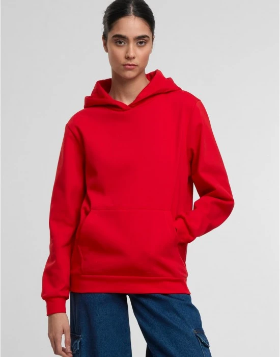 Суичър Ladies Loose Light Brushed Fleece Hoody red XS