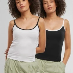 2 Броя Дамски Потници Ladies Contrast Basic Top 2-Pack black/white+white/black XXL