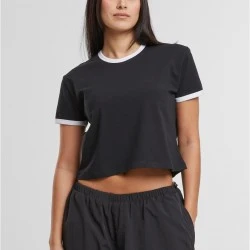 Тениска Ladies Contrast Retro T-Shirt black/white XXL