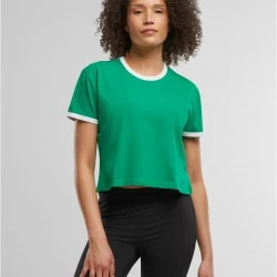Тениска Ladies Contrast Retro T-Shirt froggreen/white XXL