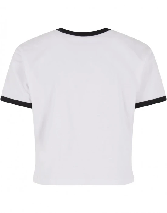 Тениска Ladies Contrast Retro T-Shirt white/black XXL