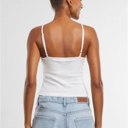 2 Броя Дамски Потници Ladies V-Neck Lace Top 2-Pack black+offwhite XXL