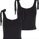2 Броя Дамски Потници Ladies Tied Basic Jersey Top 2-Pack black/black XXL