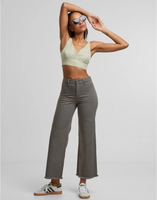 Дамски Дънки Ladies Relaxed Straight Fit Denim olive 29