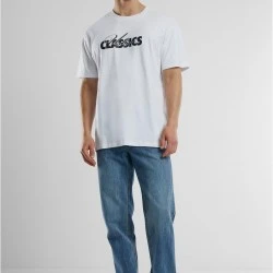 Мъжка тениска в бял цвят с лого Urban Classics Oversized