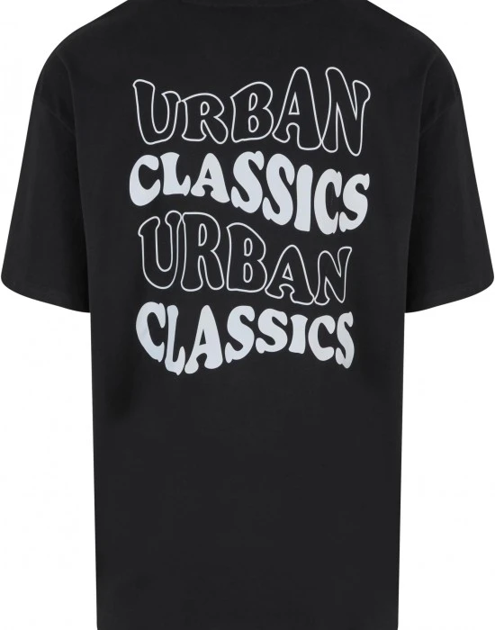 Мъжка тениска в черно Urban Classics UC Weavy Oversized, Овърсайз - Hoodstyle.bg