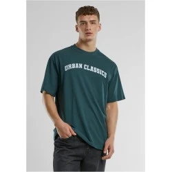 Мъжка тениска Urban Classics UC College Logo bottlegreen