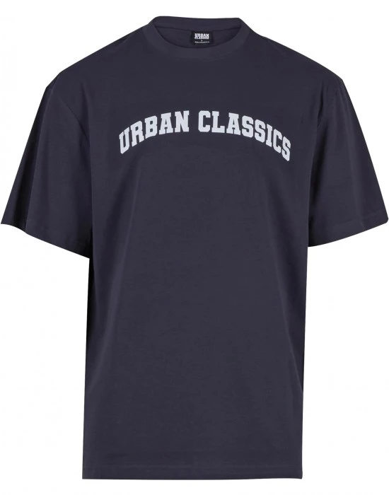 Мъжка тениска urban Classics UC College Logo navy, Овърсайз - Hoodstyle.bg